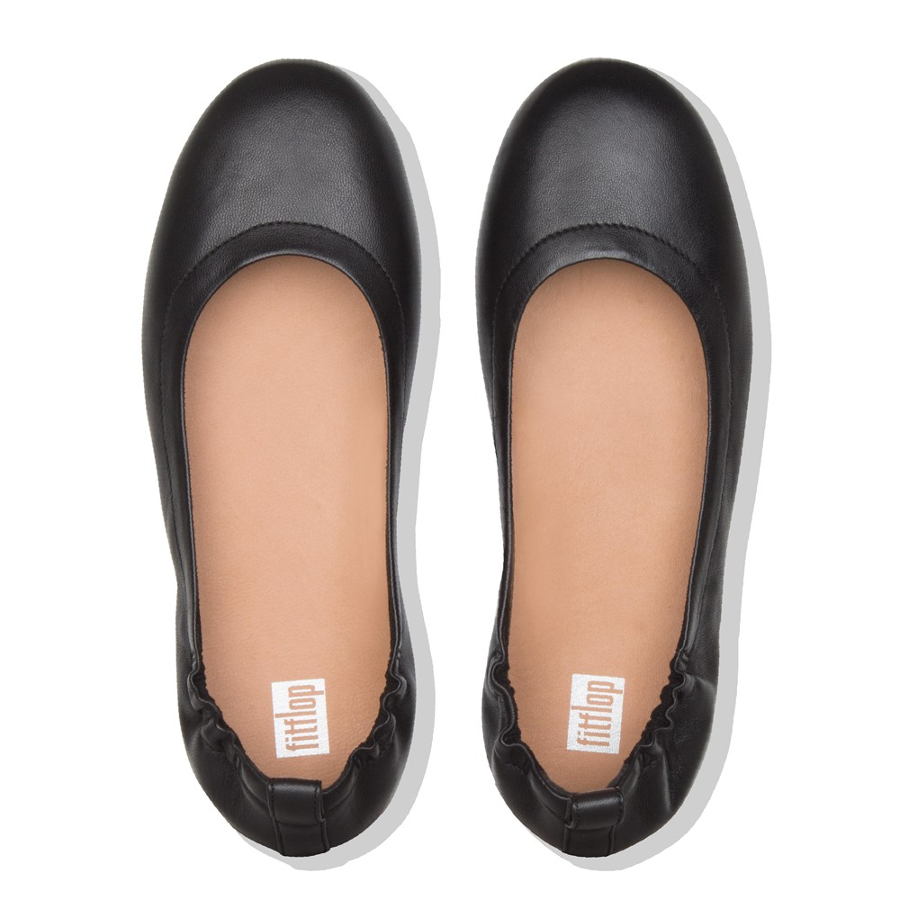 Fitflop Womens Ballet Flats Black - Allegro Soft Leather - 15CLXPRFZ